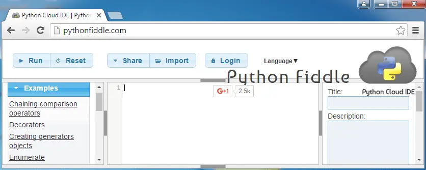 Chrome Python Shell Extension by PythonFiddle.com