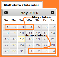 Multidate Calendar - Handle Date Time Picker Control