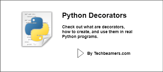Python Decorator Tutorial