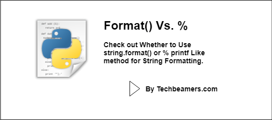 Format or percentage for string formatting in Python