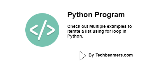 Various Python for loop example